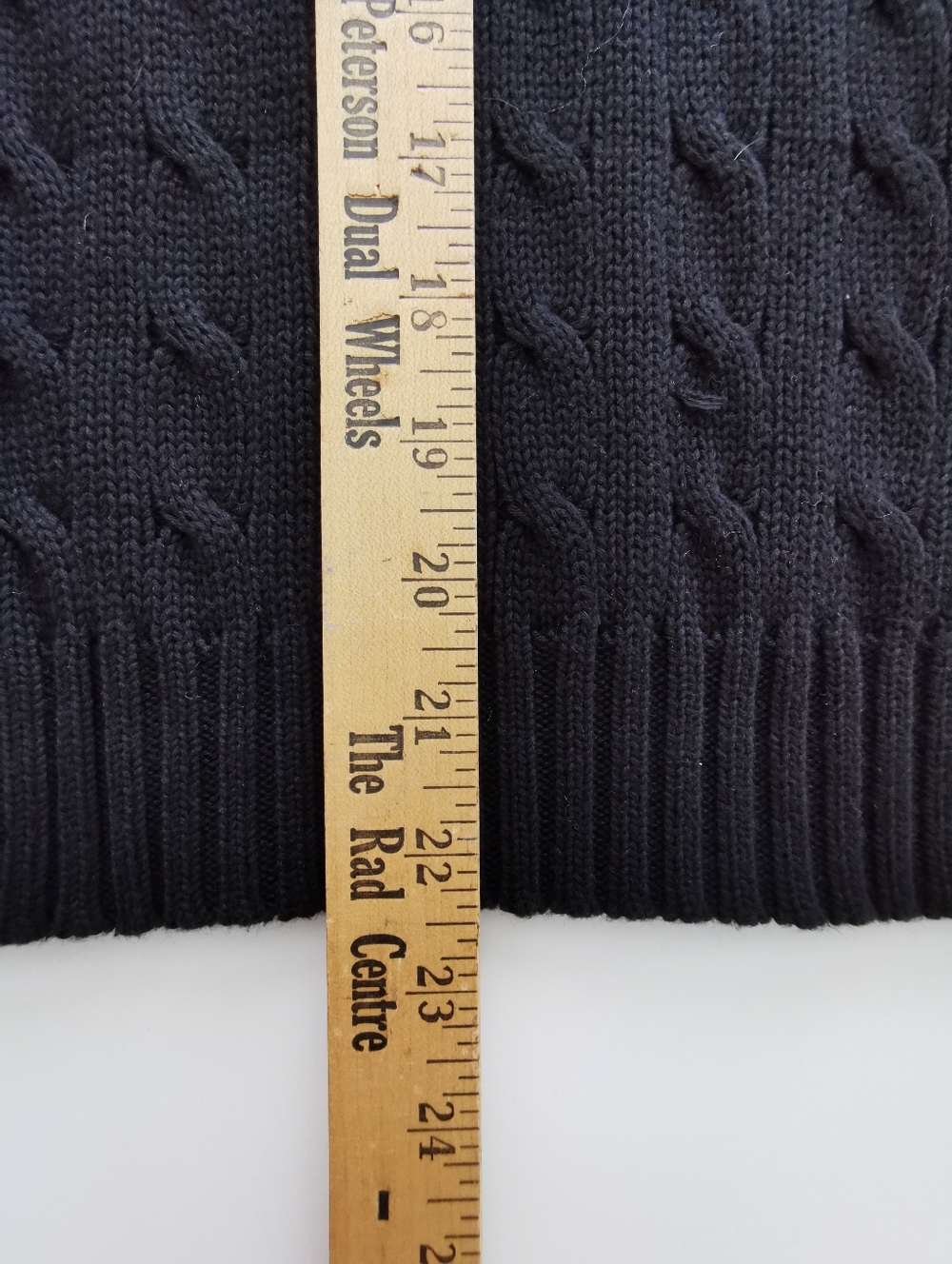 Ralph Lauren Sport 100% Cotton Black Cable-Knit V-Neck Sweater Pink Pony Logo - Picture 5 of 5
